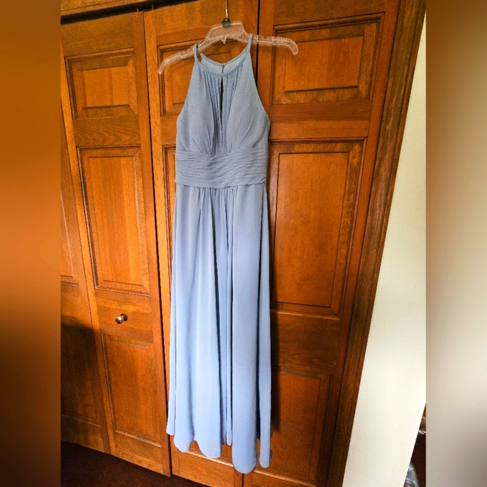 Azazie Bonnie Dress in Dusty Blue